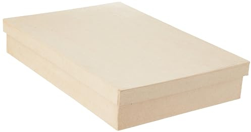 décopatch BT032O - Schachtel/Box aus Pappmaché zum Verzieren, Format DIN A4 22X32X5,5 cm, Kartonbraun, 1 Stück