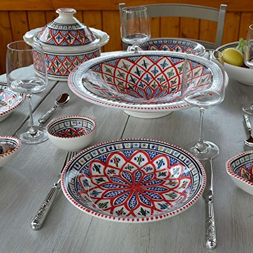 YODECO Servizio a Couscous Piatti per 6 Persone, Ceramica, Multicolore, 50 x 50 x 30 cm, 6 unità