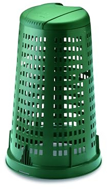 BIDONE TRESPOLO DIAMETRO 58, ALTEZZA 90, LITRI 100 VERDE E COPERCHIO VERDE