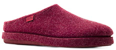 Andrés Machado - Chaussons pour homme et femme pour l´hiver - Slippers - AM001 – Tissu et doublure en feutre – Pantoufles unisex - Semelle de marche en caoutchouc - Bordeaux, EU 38