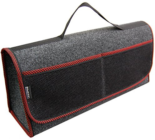 ERJOT Rimers Kofferraumtasche Autotasche Rot Auto Tasche Zubehörtasche Car Boot Organiser Toolbag Klettverschluss