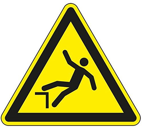 LEMAX® Warnschild Warnung vor Absturzgefahr, ASR/ISO, Kunststoff, SL 300mm
