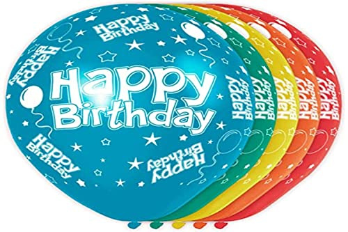 Folat 19300 - Zahlenballons/Ballon Happy Birthday - 12 / 30 cm - 8 STK.