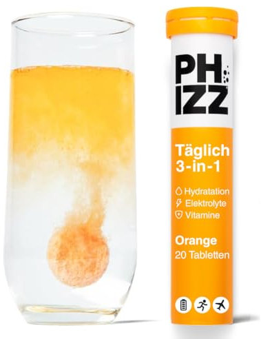 Phizz Electrolytes, Multivitamin & Hydration Tablets - 20 Effervescent Rehydration Electrolyte Tablets - 18 Vitamins & Minerals, Vitamin C, Vegan, Vegetarian & Low Calorie (Orange, 20 Count)