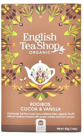 English Tea Shop Rooibos Chocolate Vanilla Organic 20 Sachet Tea Bags (Pack of 3)