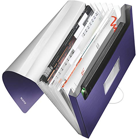 Leitz 39570069 Fächermappe Style Fächermappe Style, A4, 6 Fächer, PP, titanblau