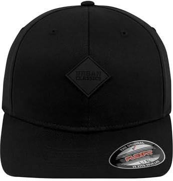 Urban Classics Accessoires Synthetic Leatherpatch Flexfit Cap blk/blk, S/M