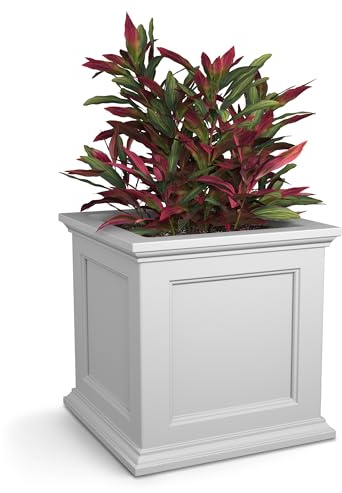 Mayne 5825W Fairfield Patio Planter, White, 20-Inch