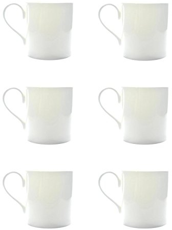 Bone China Set of 6 White Balmoral Beakers/Mugs Gift Boxed