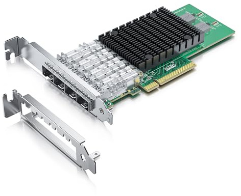 ipolex 10GB Network Card Intel X710-DA4 Ethernet Card 4 Port SFP+ PCIe NIC 10Gb Converged Network Adapter, XL710-BM1 Controller, PCIe 3.0 X8, Support Windows Server/Linux/VMware ESXi/Freebsd/UEFI