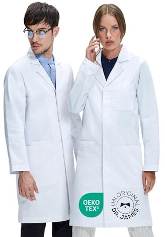 Dr. James Camice Premium Unisex Uomini e Donne, Tasche per Telefono e Tablet, Vestibilità Classica, Chiusura a Scatto Nascosta (4XL (Uomo 4XL / Donna 5XL))