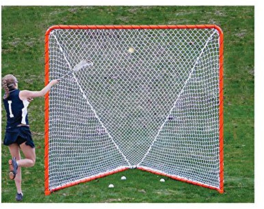 EZGoal 5,1 cm professionelles faltbares Lacrosse-Tor aus Metall, mit einem Pro LAX Raketen-Rückpralltrainer, um Pässe und Fangen zu üben