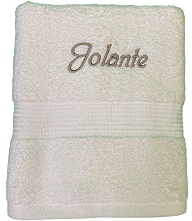 Krings Fashion Premium Handtuch 50 x 100 cm - Namen nach Wunsch individuell anpassbar - Hochwertig Bestickt - Deutsche Marke - 100% Baumwolle-Farbe Natur-Stickfarbe wählbar