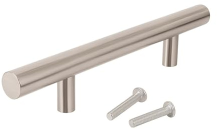 Utah Möbelgriff Edelstahl gebürstet – ø12 mm Sockelgriff – 20 Längen – Schubladengriff, Türgriff, Kommodengriff, Küchengriff – Vollmaterial massiv, modern & rostfrei - Lochabstand (480 mm)