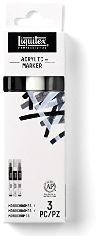 Liquitex Professional Paint Marker Set, 3 Piece, Monochromes