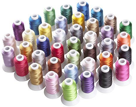 Simthread 40 Farben Polyester Maschinen Stickgarn - 550 Yards, für Babylock, Janome, Singer, W6 N 5000 Stickmaschine
