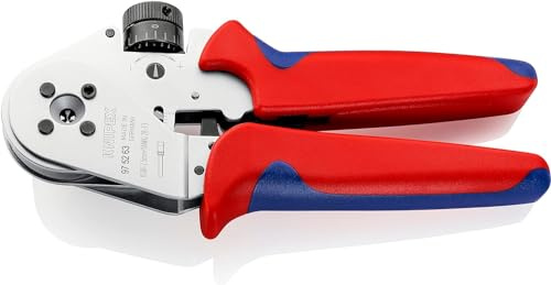 KNIPEX Vierdornpresszange, 97 52 63 | Geeignet für gedrehte Kontakte verchromt mit Mehrkomponenten-Hüllen 180 mm