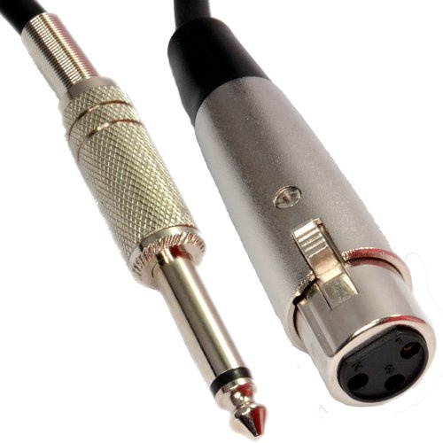 kenable [2 pack] SoundLAB XLR Female To 6.35mm 1/4 inch Jack Plug Male Cable Lead 6m