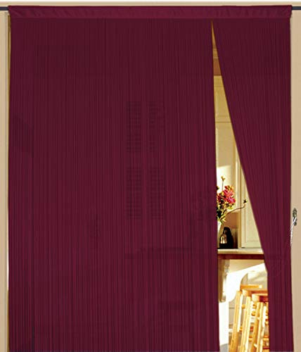 Kaikoon Fadenvorhang Bordeaux 90 cm x 240 cm (BxH) Raumteiler & Türvorhang