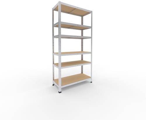 shelfplaza Home 180x90x40cm Schwerlastregal verzinkt mit 6 Böden x 145kg | Kellerregal · Lagerregal · Metallregal · Regale für Kellerraum · Steckregal · Abstellraum Regal