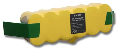vhbw Batterie Robots Nettoyage (3000mAh, 14,4V, NiMH) Compatible avec iRobot Roomba 500 510 520 530 531 532 534 535 540 550 555 560 562 563 564