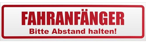 Kiwistar Magnetschild Magnetschild 30x8cm Fahranfänger. Bitte Abstand halten! - magnetisch für Auto PKW Kfz - wiederverwendbares Hinweisschild aus Magnetfolie - für Fahrzeug, Truck