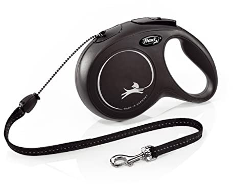 flexi® Classic M Seil 8 m schwarz, Roll-Leine für Hunde bis 20 kg