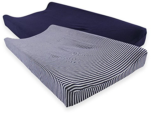 Touched by Nature Wickelauflagenbezug, Unisex, Bio-Baumwolle, Marineblau meliert, Grau, Einheitsgröße