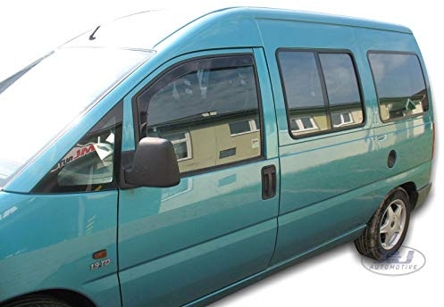 J&J AUTOMOTIVE Heko Déflecteurs d'Air et de Vent pour Citroen Jumpy 1996-2007, Lot de 2pcs, Teintés, Avant et Arrière, Aérodynamique