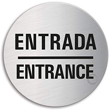 OFFORM DESIGN Señal Entrada Entrance Placa en Acero INOX Ø 75mm No.39156