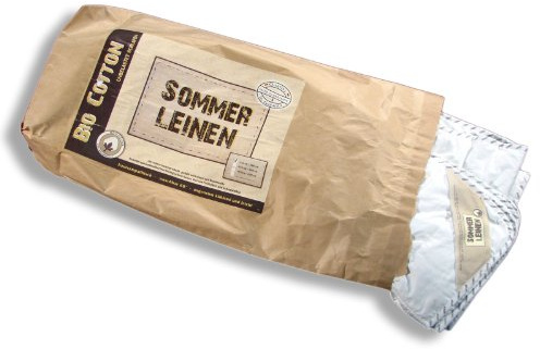 Steppdecke 135 x 200 / 450 g - Garanta Steppbett Extra leichte Sommer Decke - Leinen Füllung KBA Bio Baumwolle Bezug