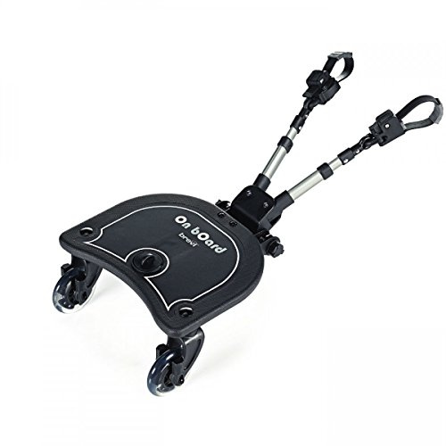 Brevi 701 ON BOARD Kinderwagenplattform mit breitem Sitz und LED-Lichträdern, Kinderwagenzubehör für Kinder ab 2 Jahren bis 24 kg, kompatibel mit fast allen Kinderwagen und Kinderwagen