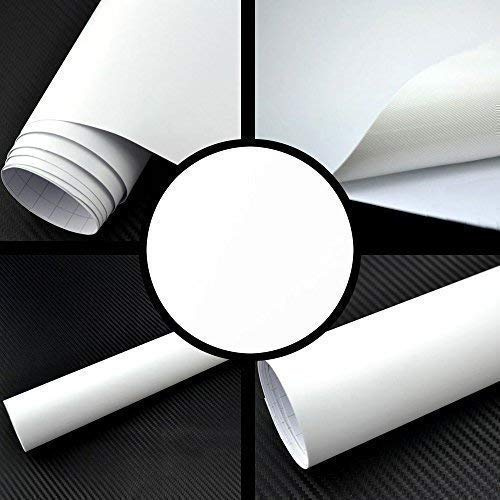 TipTopCarbon 6,57€/m² Autofolie Matt Weiß 4m x 1,52m Auto Folie selbstklebend mit Luftkanälen 3D Flex