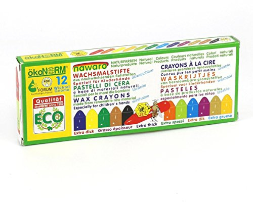 ökoNORM (Oekonorm) Nawaro Mini Mollige Wachsmalstifte Zwerg 12 Farben Packung, variiert, Einheitsgröße (12 Stück)