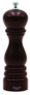 Bisetti Macina Pepe Modello Roma, Legno, Marrone, 6.5 x 6.5 x 25 cm