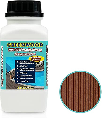 Greenwood – premium WPC vård & skydd impregnering – Bangkirai/medel-rödbrun #4L – 750 ml – fri från lösningsmedel – inga ångor – husdjursvänlig – utan skadliga ämnen
