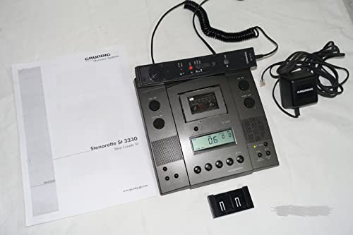 GRUNDIG Dt 3230 Stenorette DIKTIER und WIEDERGABEGERÄT mit Handmikrofon, war Ersatzgerät offiziell unbenutzt & NEU ohne OVP