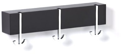 pieperconcept ANCORA TRE Wandgarderobe, anthrazit lackiert, Gußteile verchromt 8104 union