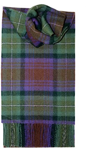 Borstad lammull lång tartan halsduk - premiumkvalitet. Finns i urval av tartaner, Isle of Skye Tartan, en storlek