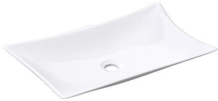 doporro Waschbecken 56,5x42x11cm Aufsatzwaschbecken aus Keramik weiß inkl. Nano-Versiegelung Brüssel891