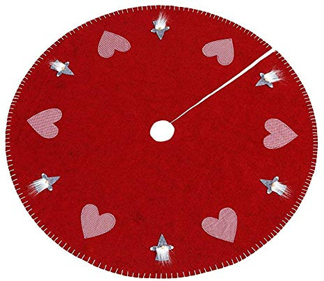 Heitmann Deco runde Filz-Baumdecke - Schutz vor Tannennadeln - Tannenbaum-Unterlage mit Weihnachtsmotiv - rot