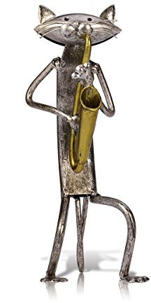 Tooarts Katze Dekofigur Deko Skulptur aus Metall für Dekoration