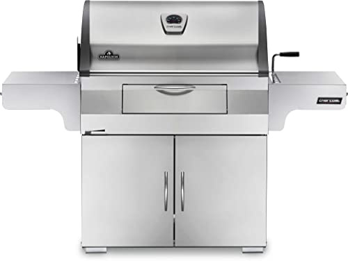 Napoleon Stainless Steel PRO 605 Charcoal Professional BBQ Grill - PRO605CSS - Professional Style Charcoal Barbecue Grill, Full Size Cart Model Charcoal BBQ, Smoker Charcoal BBQ