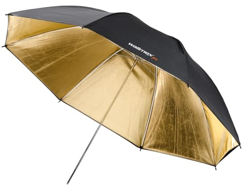 Walimex Pro Zweilagiger Reflexschirm (109 cm) schwarz/gold
