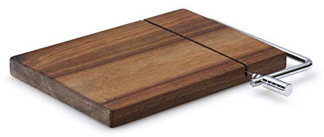 Continenta Käseschneider, Käse Schneidebrett, Käsebrett aus Akazie Kernholz, Größe: 24 x 17,5 x 2 cm