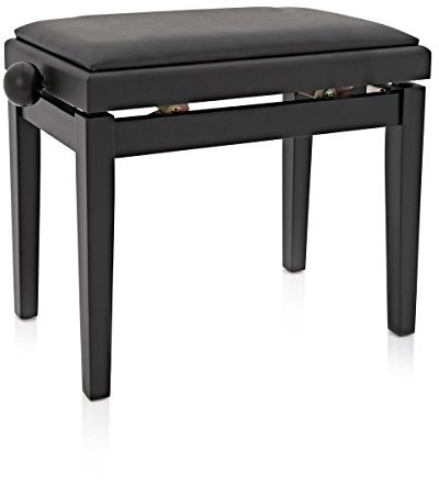 Gear4Music schwarzer Klavierhocker Verstellbar - Max. Belastung 160 KG