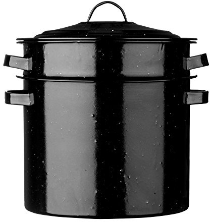 Premier Housewares Vintage Pasta Pot, Black, Enamel, 32 x 31 x 28 cm