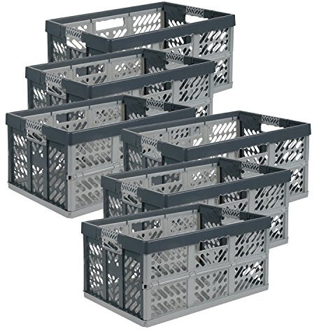 keeeper 6 x Profi-Klappbox ”Ben” (45 Liter/PP/grau-anthrazit)