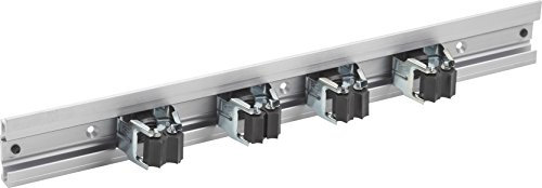 Meister Gerätehalterleiste 500 mm - Geräteleiste & 4 Gerätehalter - Aluminium - Leichte Montage / Werkzeughalter / Gerätehalter für Gartengeräte / Stabile Werkzeugleiste für die Wand-Montage / 9953160