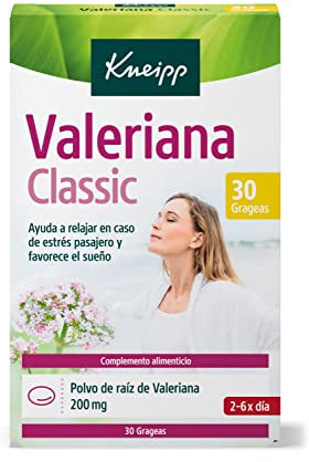 Kneipp, Valeriana Classic, Tranquilizante Natural para Dormir, Pastillas de Valeriana, Efecto Relajante, Alivian el Estrés y Favorecen el Sueño, 30 Grageas (200 mg)